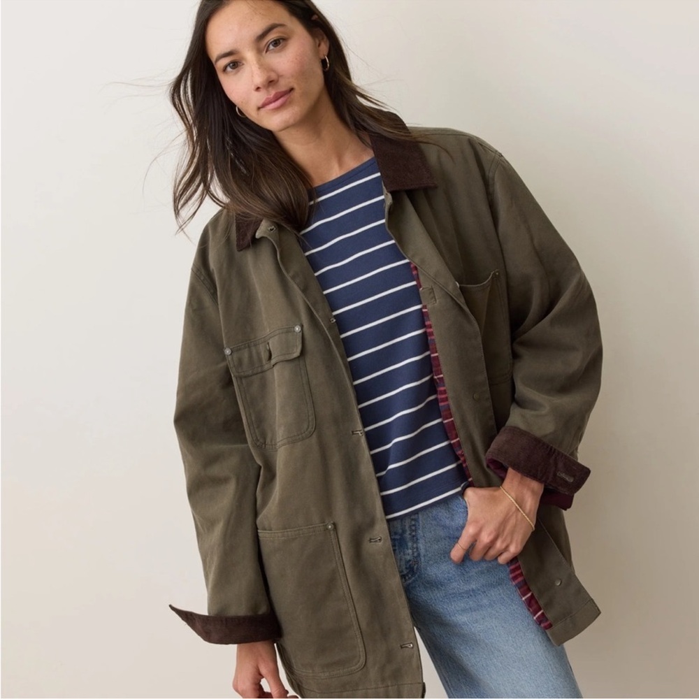 Marine Layer Khaki and Dark Brown Utility Jacket - worn ONCE - Picture 6 of 13